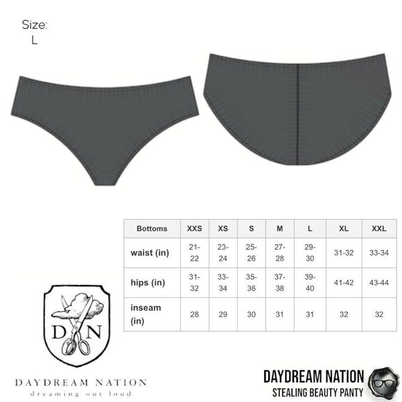 DAYDREAM NATION STEALING BEAUTY PANTY IN SHEER BLACK MESH SIZE LARGE RUCHED BACK - Picture 10 of 13